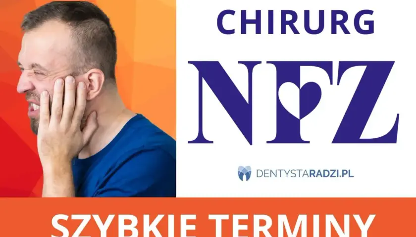 Chirurg NFZ: podcięcie wędzidełka, szybkie terminy. Mężczyzna z bólem zęba.